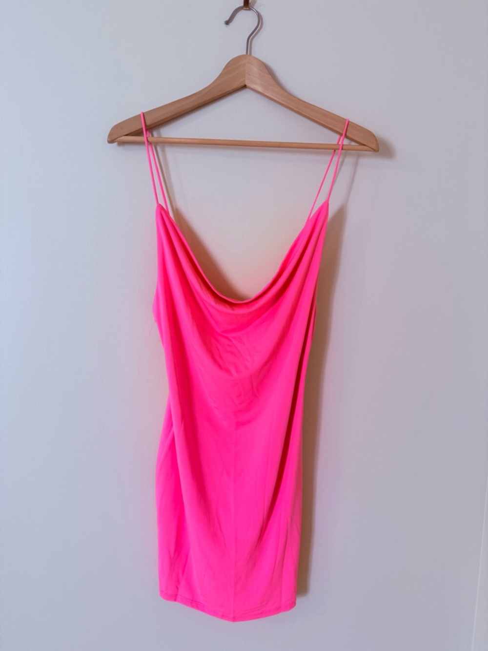 FOREVER 21 • Neon Hot Pink Cowl Neck Slip Dress